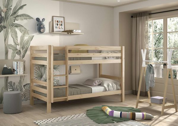 Etagen-Hochbett Pino 140 cm Höhe, Ausf. Kiefer massiv natur lackiert