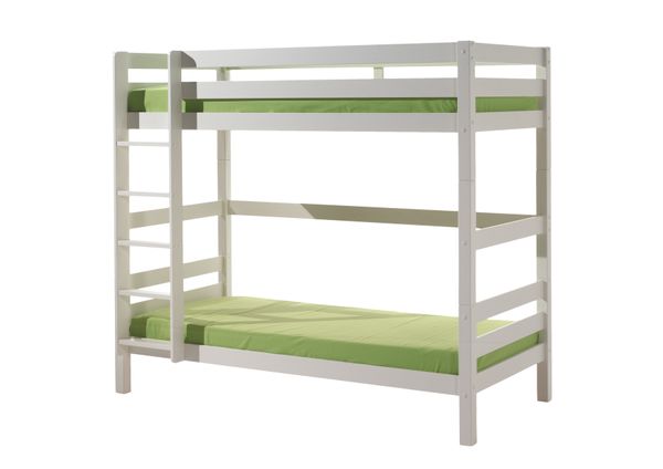 Etagen-Hochbett Pino 180 cm Höhe, Ausf. Kiefer massiv weiß lackiert