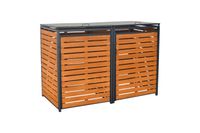 Mülltonnenabdeckung Basis + Anbau groß Akazienholz
