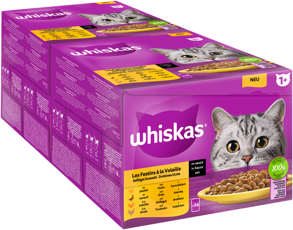 Portionsbeutel Multipack Vorratspack 1+ Geflügel Auswahl in Sauce 24 x 85g