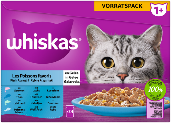 Portionsbeutel Multipack Vorratspack 1+ Fisch Auswahl in Gelee 24 x 85g