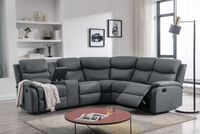 Ecksofa mit Stauraum & verstellbare Relax- und Liegefunktion - Grau