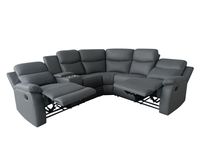 Ecksofa mit Stauraum & verstellbare Relax- und Liegefunktion - Grau