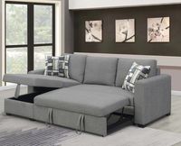  Ecksofa mit Stauraum & Schlaffunktion, ca. 224 x 146 x 88 cm - Grau