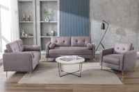 Couchgarnitur 3tlg. Sofaset 3-2-1-Sitzer - Hellbraun