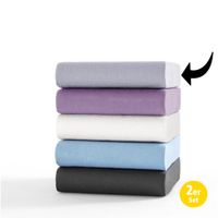 Jersey Spannbetttuch, Poly/Cotton, 180-200x200 cm, Silber, 2er Set