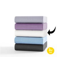 Jersey Spannbetttuch, Poly/Cotton, 180-200x200 cm, Offwhite, 2er Set