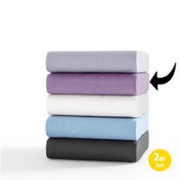 Jersey Spannbetttuch, Poly/Cotton, 180-200x200 cm, Flieder, 2er Set
