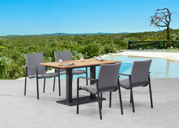 4x Dining-Sessel Positano anthrazit/hellgrau