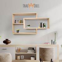 Wandregal Karo Schweberegal aus Holz Natur