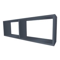 Wandregal COMPACT Schweberegal aus Holz mit 2 Fächern Anthrazit