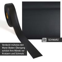 Weichsockelleiste schwarz, 10m Rolle
