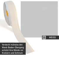 Weichsockelleiste weiß, 5m Rolle