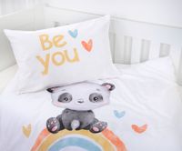 Regenbogen Panda Bettwäsche  "Made in Green" Größe 40x60 + 100x135 cm