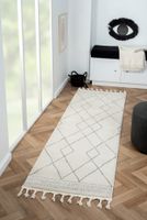Teppich Moroccan Love, 80 cm x 250 cm, Farbe weiß, rechteckig, Florhöhe 19mm