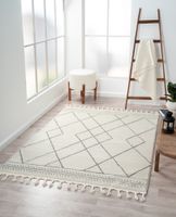 Teppich Moroccan Love, 140 cm x 200 cm, Farbe weiß, rechteckig, Florhöhe 19mm