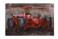 3D Metallbild Rennwagen
