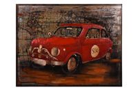 3D Metallbild rotes Auto