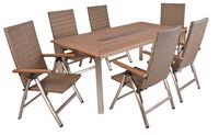 Tischgruppe FLORENCE, 7-tlg. Teak optik