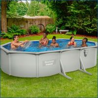 Hydrium™ Stahlwandpool Komplett-Set mit Sandfilteranlage 610 x 360 x 120 cm, granitgrau, oval