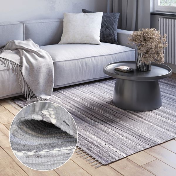 Teppich Salma 230cm x 160cm, Farbe Grau, rechteck