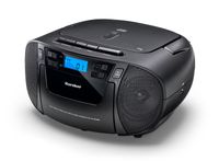 RR 5045 tragbares CD Radio (CD-Player, Kassettenplayer, UKW Radio, USB / AUX-In) schwarz