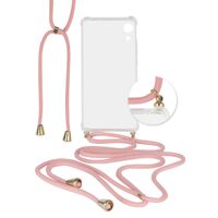 Hybridcover Thea transparent mit Kordel pink für Apple iPhone 13 mini