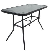 Gartentisch 110cm Stahl/Glas Anthrazit
