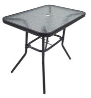 Gartentisch 80cm Stahl/Glas Anthrazit