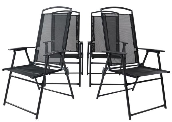 4er Set Metallgartenstuhl Anthrazit