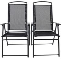 2er Set Metallgartenstuhl Anthrazit