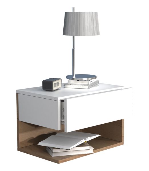 Wandschublade "Usal XL 45" Weiß/Honig-Eiche