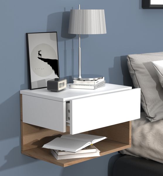 Wandschublade "Usal XL 45" Weiß/Honig-Eiche