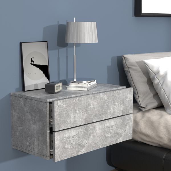 Wandschublade "Usal L 60" Beton-Grau