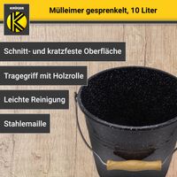 Emaillierter Mülleimer mit Deckel gesprenkelt, 10 Liter