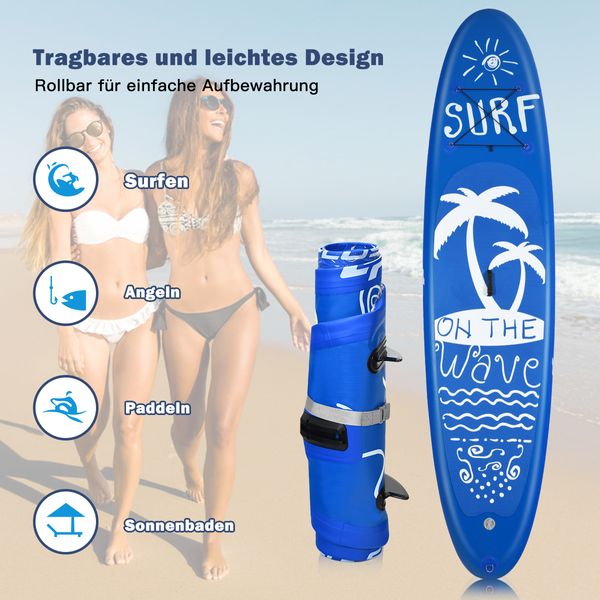 305 x 76 x 16 cm Aufblasbares SUP Board, mit Paddel