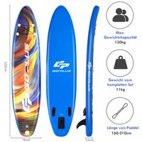 320 x 76 x 15cm Aufblasbares Stand Up Paddling Board, mit Paddel
