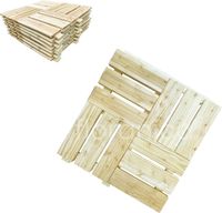 Floranica Terrassenmosaik aus Holz 1 Stück 60x60 cm Gartenfliesen Lärche Natürliche Farbe Terrassenbelag Terrasse Balkon Gartenbelag Gartenfliesen Imprägniert EU-Produkt