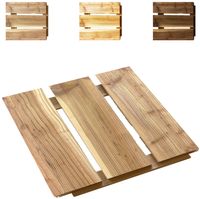 Floranica Holzterrassenplatten 1 Stück 30x30 cm Lärchenholz Unbehandelt Boden für die Sauna Terrasse oder dem Balkon Holzfliese im Garten Gefräste Oberfläche Balkonfliesen
