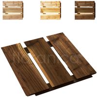 Floranica Holzterrassenplatten 1 Stück 30x30 cm Imprägniertes Lärchenholz Braun Boden für die Sauna Terrasse oder dem Balkon Holzfliese im Garten Gefräste Oberfläche Balkonfliesen