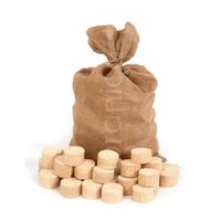 Floranica Holzbriketts 100% Gepresste Rundholzbriketts 12,5kg im Jutesack Brikett Ideal für Kamin Ofen Raketenofen Grill Umweltfreundlich Hohe Brennwert Raucharm