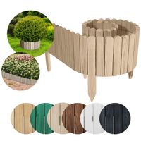 Rollzaun aus Holz Rasenkante Beeteinfassung Gartenzaun 200 x 30 cm Unbehandelt
