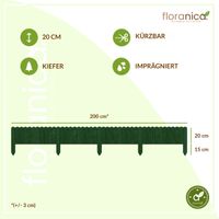 Rollzaun aus Holz Rasenkante Beeteinfassung Gartenzaun 200 x 20 cm Grün