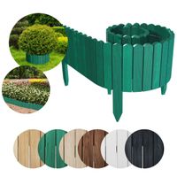 Rollzaun aus Holz Rasenkante Beeteinfassung Gartenzaun 200 x 10 cm Grün
