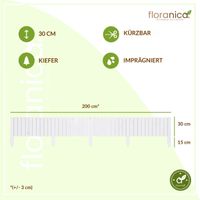 Rollzaun aus Holz Rasenkante Beeteinfassung Gartenzaun 200 x 30 cm Weiß