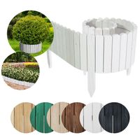 Rollzaun aus Holz Rasenkante Beeteinfassung Gartenzaun 200 x 20 cm Weiß