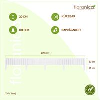 Rollzaun aus Holz Rasenkante Beeteinfassung Gartenzaun 200 x 20 cm Weiß