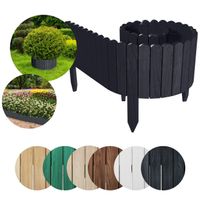 Rollzaun aus Holz Rasenkante Beeteinfassung Gartenzaun 200 x 30 cm Anthrazit
