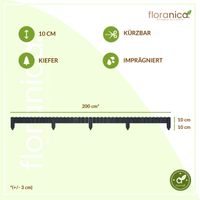 Rollzaun aus Holz Rasenkante Beeteinfassung Gartenzaun 200 x 10 cm Anthrazit