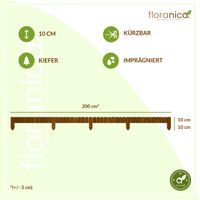 Rollzaun aus Holz Rasenkante Beeteinfassung Gartenzaun 200 x 10 cm Braun